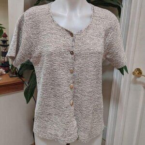 🐢Reba Rose Short Sleeve Cardigan Size Womens Medium